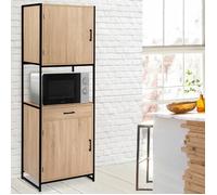 IDMarket – Buffet de cuisine Detroit 60 cm – 2 portes design industriel + tiroir G
