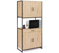 IDMarket - Buffet de Cuisine 80 CM Detroit Meuble 4 Portes Design Industriel + tiroir