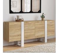 IDMARKET Buffet enfilade 200 cm PHOENIX XXL 4 portes bois et blanc