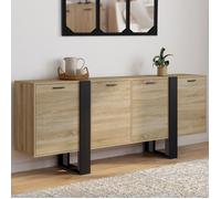 IDMARKET Buffet enfilade 200 cm PHOENIX XXL 4 portes bois et noir