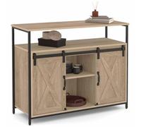 IDMarket – Buffet Quebec 100 cm, 2 portes grange coulissantes, design industriel