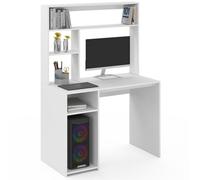 IDMarket – Bureau DAN avec étagères de rangement – Blanc