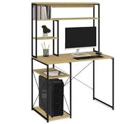 IDMarket Bureau avec étagères de rangement DETROIT design industriel