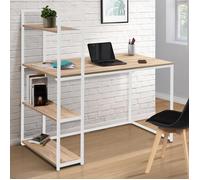 Bureau Bibliothèque Detroit Design Industriel Bois Et Métal Blanc Blanc