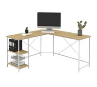 IDMarket - Bureau d'angle en Forme de L Detroit Design Industriel Bois et métal Blanc