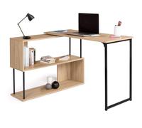 IDMarket - Bureau d'angle Rotatif 180° Detroit étagère Forme S Design Industriel