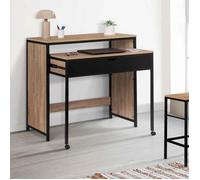 IDMarket - Bureau Extensible 1 tiroir Noir Boston Design Industriel