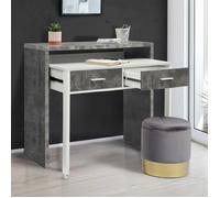 IDMarket - Bureau Extensible Max Effet béton et Blanc