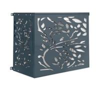 IDMarket - Cache climatiseur en métal gris anthracite LIS protection unité extérieur 95 x 50 x 80 cm