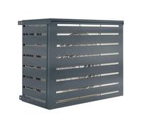 IDMarket - Cache climatiseur en métal gris anthracite protection unité extérieur 110 x 55 x 80 cm