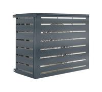 IDMarket - Cache climatiseur en métal Gris Anthracite Protection unité extérieur 95 x 50 x 80 CM