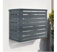IDMarket - Cache climatiseur en métal Gris Anthracite Protection unité extérieur 95 x 50 x 80 CM