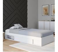 IDMARKET Cadre de lit simple SALEM avec rangement et sommier 90 x 190 CM blanc