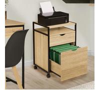 IDMarket - Caisson de Bureau Support imprimante Detroit 2 tiroirs Design Industriel