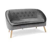 IDMarket - Canapé Banquette en Velours Sonia Gris