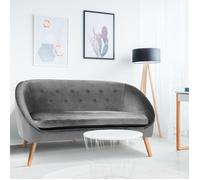 IDMARKET Canapé banquette en velours SONIA gris