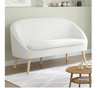IDMARKET Canapé banquette SONIA en tissu bouclette blanc