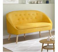 IDMARKET Canapé banquette SONIA en velours jaune