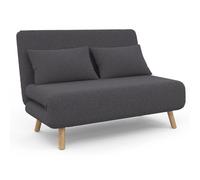 IDMarket - Canapé Convertible Romeo lit d'appoint 2 Places 120 x 190 cm Tissu Gris Anthracite