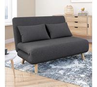 IDMarket - Canapé Convertible Romeo lit d'appoint 2 Places 120 x 190 cm Tissu Gris Anthracite