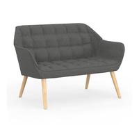 IDMarket - Canapé droit scandinave 2 places Castille - Tissu matelassé - Gris anthracite