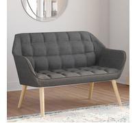 IDMARKET Canapé droit scandinave 2 places CASTILLE en tissu matelassé gris anthracite