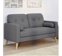 Canapé droit scandinave 2 places CLAIRE en tissu gris anthracite