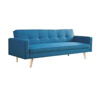 IDMarket - Canapé Droit scandinave 3 Places Convertible Lars en Tissu Bleu Canard