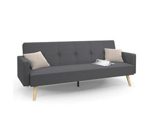 IDMarket - Canapé Droit scandinave 3 Places Convertible Lars Gris