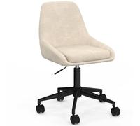 IDMarket - Chaise de Bureau Martin en Tissu Chenille Beige pivotante et Hauteur réglable à roulettes