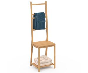IDMarket - Chaise Porte-Serviettes 4 Niveaux Lana en Bambou