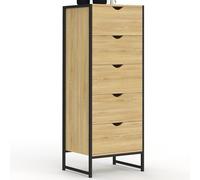 IDMarket - Chiffonnier 5 tiroirs Detroit 45 cm Commode semainier Design Industriel