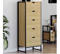 IDMARKET Chiffonnier 5 tiroirs DETROIT 45x30x110 cm commode semainier design industriel