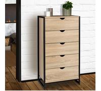 IDMARKET Chiffonnier 5 tiroirs DETROIT 60 cm commode semainier design industriel