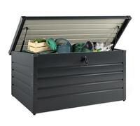 IDMarket - Coffre de rangement métal verrouillable gris anthracite pour jardin 810L