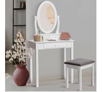 IDMarket - Coiffeuse Betty avec Miroir et Tabouret