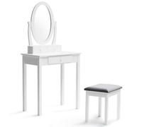 Coiffeuse Betty Avec Miroir Et Tabouret Blanc
