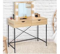 IDMarket - Coiffeuse Louisa Design Industriel avec Miroir LED