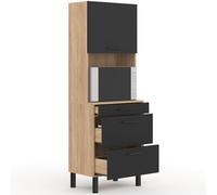 IDMarket - Colonne de Cuisine Micro-Ondes et casserolier 60 cm CINA