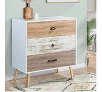 Commode 3 tiroirs BAHIA scandinave Blanc