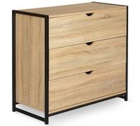 IDMarket - Commode 3 tiroirs Detroit 80 cm Design Industriel