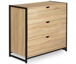 IDMarket - Commode 3 tiroirs Detroit 80 cm Design Industriel