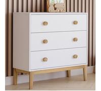 IDMarket - Commode 3 tiroirs Jacob 80 cm Enfant Blanc et Bois