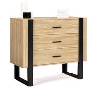 IDMarket - Commode 3 tiroirs Phoenix 80 cm Bois et Noir
