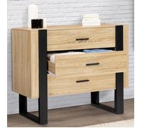 IDMarket - Commode 3 tiroirs Phoenix 80 cm bois et noir