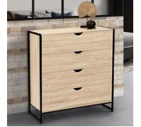 IDMARKET Commode 4 tiroirs DETROIT 80 cm design industriel