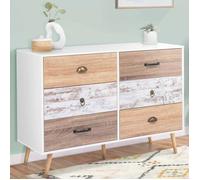 IDMARKET Commode 6 tiroirs BAHIA 115 cm scandinave