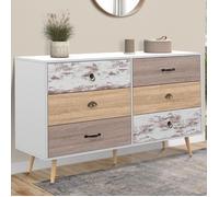 IDMARKET Commode 6 tiroirs BAHIA XXL 140 cm scandinave