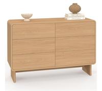 IDMarket - Commode 6 tiroirs Capucine 110 cm façon hêtre Design Arrondi