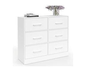 IDMarket - Commode 6 tiroirs en Tissu UPPAH 80 cm Meuble de Rangement Bois Blanc